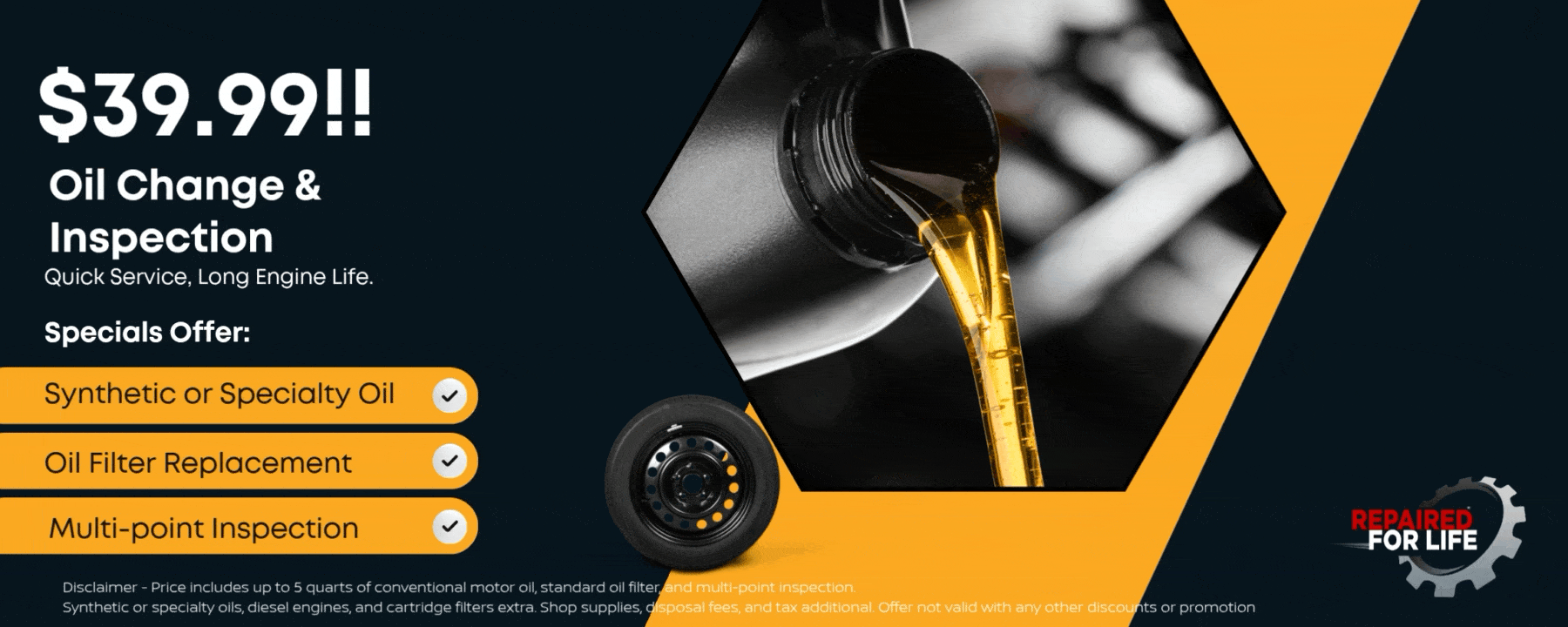 Oil Coupon $39.99