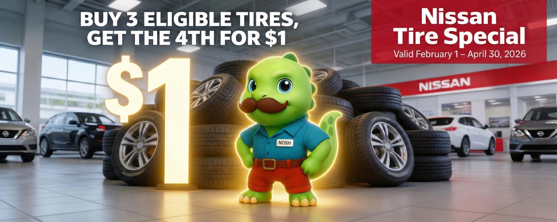 buy 3 get 4th tire for $1