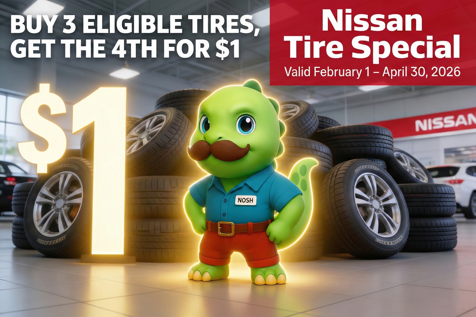 buy 3 get 4th tire for $1